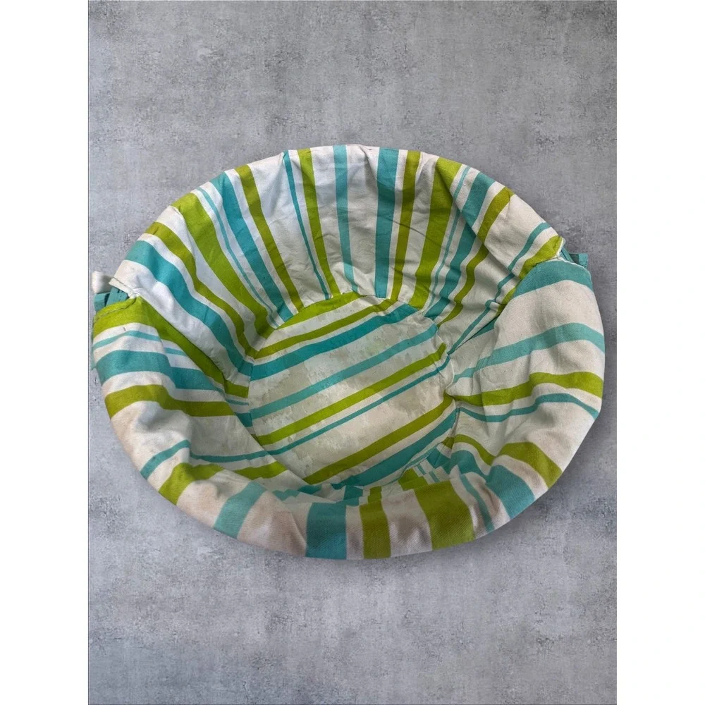 Baskets and Grass Easter Basket Set of 2 Kids White Teal Gingham Striped Slats